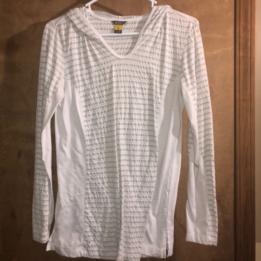 Thin sweatshirt, but still warm